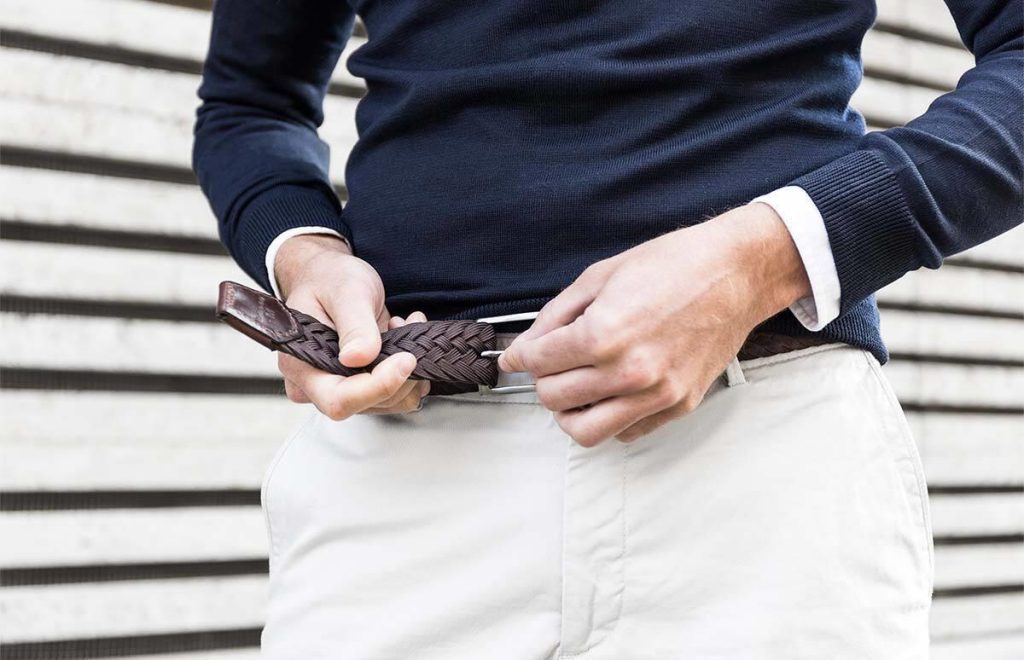 Highbuckle riem zonder gaatjes met innovatief microverstelbaar ratelsysteem voor perfecte pasvorm